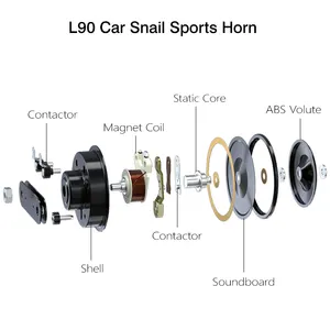 Factory Wholesale 12V Car Snail Horn Super Loud Electric Hot Auto Horn New 2-Way Aluminum Speaker Design