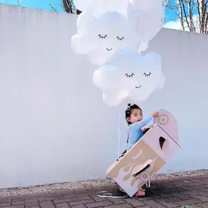생일 베이비 샤워 결혼 기념일 장식 파티 용품 헬륨 화이트 웃는 구름 호일 풍선