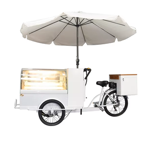 Chariot d'affichage de tiramisu d'affaires à assistance électrique Street Cake Vélo de vente réfrigéré - Product Image 1