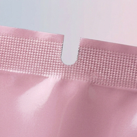 Sachet refermable brillant rose anti-odeur en Mylar thermoscellable, emballage plastique BOPP sous vide pour aliments