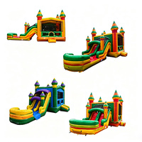 Grand château gonflable commercial en PVC coloré pour intérieur et extérieur, idéal pour la location de fêtes, certifié CE, pour enfants et adultes