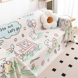 Funda de Sofá con Diseño de Dibujos Animados, Chenilla, Cobertura Total, Antideslizante, Tipo Almohadilla, Impresa, Antipolvo, Lavable a Máquina, para Todas las Temporadas - Product Image 4