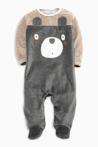 Online Shop Newborn Baby Cotton Stripe <b>Bear</b> Printed Mini Wear Romper Clothes - Product Image 2