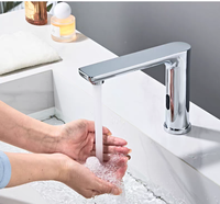 Robinet de lavabo à capteur sans contact monotrou, en acier inoxydable 304, finition or brossé, moderne, pour chambre à coucher, durée de vie 500 000 utilisations, économe en énergie