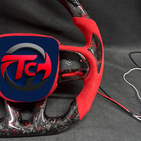 Volant sport personnalisé en fibre de carbone forgée rouge LED pour Dodge Challenger Hellcat SRT Charger Grand Cherokee