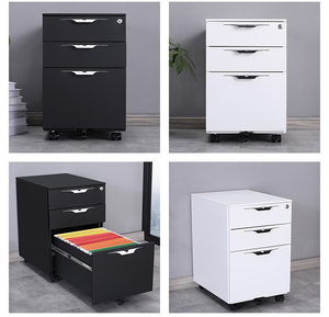 Armadietto per ufficio <span class=keywords><strong>mobile</strong></span> in metallo con tre cassetti pensili per attività con chiusura da tavolo piccolo, - Product Image 5