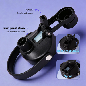 Bottiglia d'Acqua Portatile 3 in 1 per Cani con Ciotole in Acciaio Inox Isolate per Viaggi all'Aperto, Contenitore per Cibo e Acqua - Product Image 6
