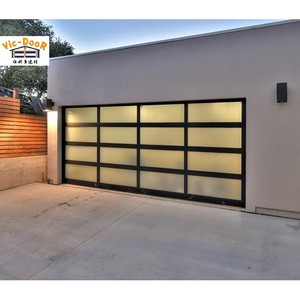 Khu dân cư hiện đại cắt <span class=keywords><strong>overhead</strong></span> cách nhiệt 8*7 10*10 đôi Frosted Glass nhôm cửa nhà để xe cho nhà để xe - Product Image 4