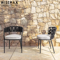 Meubles WISEMAX, style nordique, meubles d'extérieur, table et chaises en aluminium tressé en corde, chaise de jardin pour cour et patio