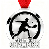 Médailles de tennis de table personnalisées de haute qualité, durables, design personnalisé, souvenir, émail, compétition, sports, ping-pong