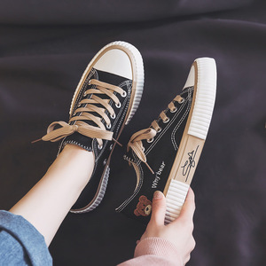 Chaussures pour femmes de haute qualité, blanches et noires, décontractées, en toile, avec lacets en caoutchouc, et chaussures en toile pour femmes - Product Image 4