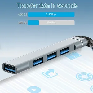 USB-C ドッキングステーション 4ポートハブ (USB 3.0×1 USB 2.0×3) ノートPC用 マルチアダプター - Product Image 2