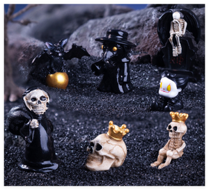 Lindas mini figuritas lámpara gato monstruo esqueleto murciélago casa cabezas calabaza calaveras Halloween resina decoraciones artesanías adornos personalizados - Product Image 6