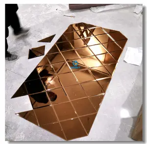 Kristalglas Mozaïek Tegel Afgeschuind Zelfklevend Glas Spiegelmozaïek Tegel Voor Decoratieve Diamant Spell Spiegel Muur Spiegel