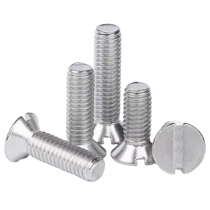 Винты машинные #6-32X5/16 дюйма, плоский пазовый привод на 100 градусов и зенкер с полной резьбой из нержавеющей стали AISI 304 (18-8)