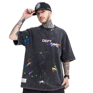 เสื้อยืดโอเวอร์ไซส์ผ้าคอตตอนถักเนื้อหนา พิมพ์ลายกราฟิกสตรีทแวร์สำหรับผู้ชาย เป็นมิตรกับสิ่งแวดล้อม ซักด้วยน้ำยาสโตนวอช - Product Image 3