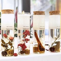 Zwei schicht ige getrocknete Blumen pflanzen dekoration mit Duft kerzen wachs verzierungen aus Holz stopfen glas für Weihnachts geschenke