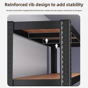 Organisateur d'entrepôt en acier galvanisé à plusieurs niveaux populaire support d'étagère à outils domestique empilable noir pour le stockage dans le garage de la cuisine - Product Image 3