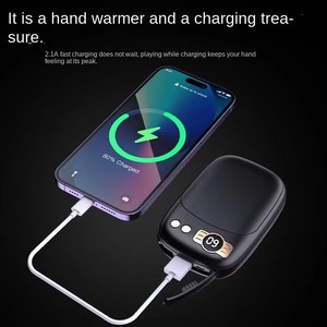 Chauffe-mains électrique rechargeable par USB pour usage <span class=keywords><strong>extérieur</strong></span> en hiver, 10000 mAh, cadeau d'hiver portable pour Noël - Product Image 1