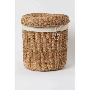 Panier en jonc de mer tressé à la main de style rustique avec poignées pour le rangement dans le salon, vente en gros, exportateur direct d'usine - Product Image 5