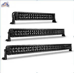 Alcanaled 22 32 42 Inch 5d Gebogen Led Licht Bar Dual Rij Zwarte Lens Super Chips Combo Beam Voor Offroad Tractor Truck Uaz 4X4 4W