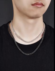 Collier tennis blanc pour homme et femme, cadeau de mariage, 4 mm, plaqué or, pyroxène moissanite, style tendance - Product Image 5