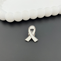 Logo personnalisé sensibilisation cancer du sein rose noir ruban métal insigne doux épinglette