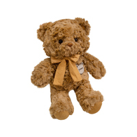 Boneka Beruang Teddy Berbulu Lembut, Boneka Beruang Duduk dengan Dasi Kupu-kupu, Hiasan Tag Beruang untuk Hadiah Ulang Tahun Anak-anak di Hari Valentine