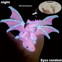 JOSSION 42cm 3D-gedruckte realistische bunte Drachenstatue, drehbar, beweglich, Lehrreiches Halloween-Geschenk, Schreibtischdekoration für Jugendliche