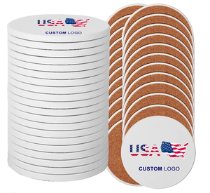 حامل أكواب سيراميك مربع من جينجيانغ جيا يي، قابل للطباعة بالتسامي، أبيض اللون - Product Image 1