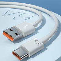 Kabel pengisian daya Cepat USB a ke C, pengisian daya Super cepat 10A, bahan luar biasa, lebih menyenangkan untuk digunakan