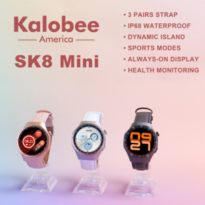 <span class=keywords><strong>Montre</strong></span> connectée Kalobee SK8 Mini GPS, rappel de messages, suivi de santé, étanche, bracelet en acier, compatible Android, réponse aux appels - Product Image 2