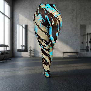 Printed Design Yoga <b>Leggings</b> Elastic Waist Comfortable Breathable High Elastic Contrast <b>Stitch</b> Women's Sports Activewear - Product Image 2