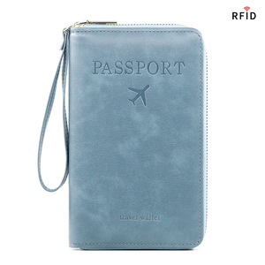 IStapromo Gifts Wholesale Pu Leather Luggage Tag Passport Holder Custom Cover Travel Holder <b>RFID</b> <b>Blocking</b> Passport <b>Wallet</b> - Product Image 2