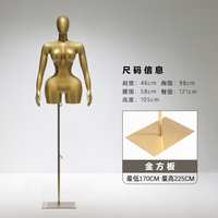 Mannequin de vitrine demi-corps grande taille pour magasin de vêtements, avec support à roulettes, pour présentation de robes féminines