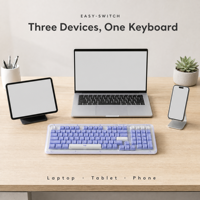 Clavier mécanique sans fil compact 98 touches Bluetooth USB C double mode ergonomique pour le travail à domicile et multi-appareils
