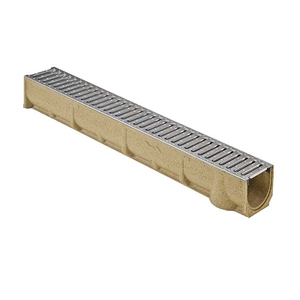 Caniveau de drainage en béton polymère en forme de U avec grille en acier inoxydable, drain de tranchée à usage standard pour allée, parking, jardin - Product Image 6