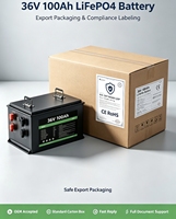 Paket Baterai LiFePO4 Solid State 36V100Ah yang Dapat Diisi Ulang, Tahan Lama, Cocok untuk OEM, Energi Surya, Perahu, dan Golf Cart 500