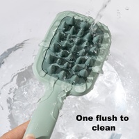 Vente en gros de grandes dents grossières Peigne à double dent en silicone Brosse à cheveux double face à long manche pour le nettoyage du cuir chevelu