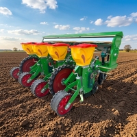Semoir tout-terrain à double disque pour semis direct, 4 rangs, semis intégrés, fertilisation profonde, haute productivité, équipé d'une boîte de vitesses robuste