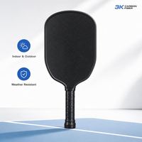 Raquette de pickleball en fibre de carbone de qualité supérieure, construction monobloc, surface en graphite injectée de mousse, forme allongée