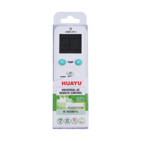 Télécommande universelle pour climatiseur HUAYU K-1038E+L, code fixe, 4 boutons, commande tactile LED, pile AAA, portée 10m