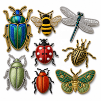 Patch brodé fleurie en fil métallique personnalisable, faible MOQ, pour uniformes, casquettes, sacs, vestes, sans quantité minimale de commande
