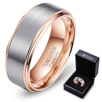 Offre Spéciale – Parures de Bagues de Mariage Vintage en Tungstène pour Femme et Homme, 8 mm, Plaqué Or Rose/Or 18 carats – Bagues de Promesse et d'Anniversaire