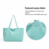 Sac fourre-tout d'hiver Royal Fair personnalisé grande capacité en tissu éponge coloré avec fermeture éclair et broderie, idéal pour la plage, les voyages et l'usage quotidien