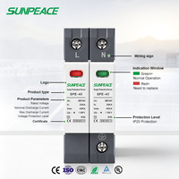 Dispositif de protection contre les surtensions DC SPD PV Type T2 500v 600v 1000v 275v 385v 20Ka 40ka Dispositif de protection contre les surtensions solaires pour système photovoltaïque