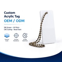 Étiquette personnalisée en acrylique/PC/PVC/PP avec logo, étiquette de marque pour vêtements, service de découpe de chaînes à perles métalliques pour bagages et vêtements