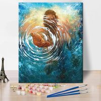 Kit de peinture par numéros en acrylique Croix de Jésus pour adultes, Peinture à l'huile religieuse personnalisée DIY sur toile Décoration murale