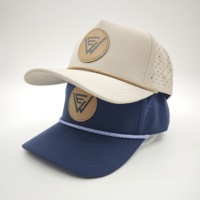 Gorra de Golf Premium de 5 Paneles con Parche de Cuero Personalizado, MOQ Bajo, Logotipo de Marca OEM, Etiqueta de Gamuza Grabada, Alta Calidad, Unisex, Estilo Oxford