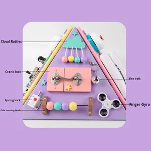 Wood <strong>Busy</strong> Board Montessori Early Education DIY Pyramid <strong>Box</strong> for Baby Infant Children - Product Image 4